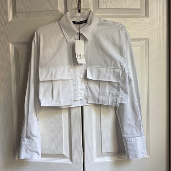 Crop poplin shirt - Picture 2 of 7